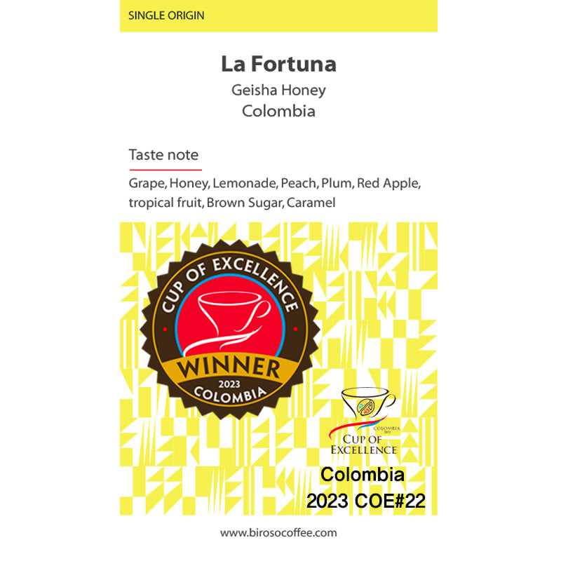 콜롬비아, 라 포르투나 게이샤 허니(Colombia  2023 COE#22)  100g